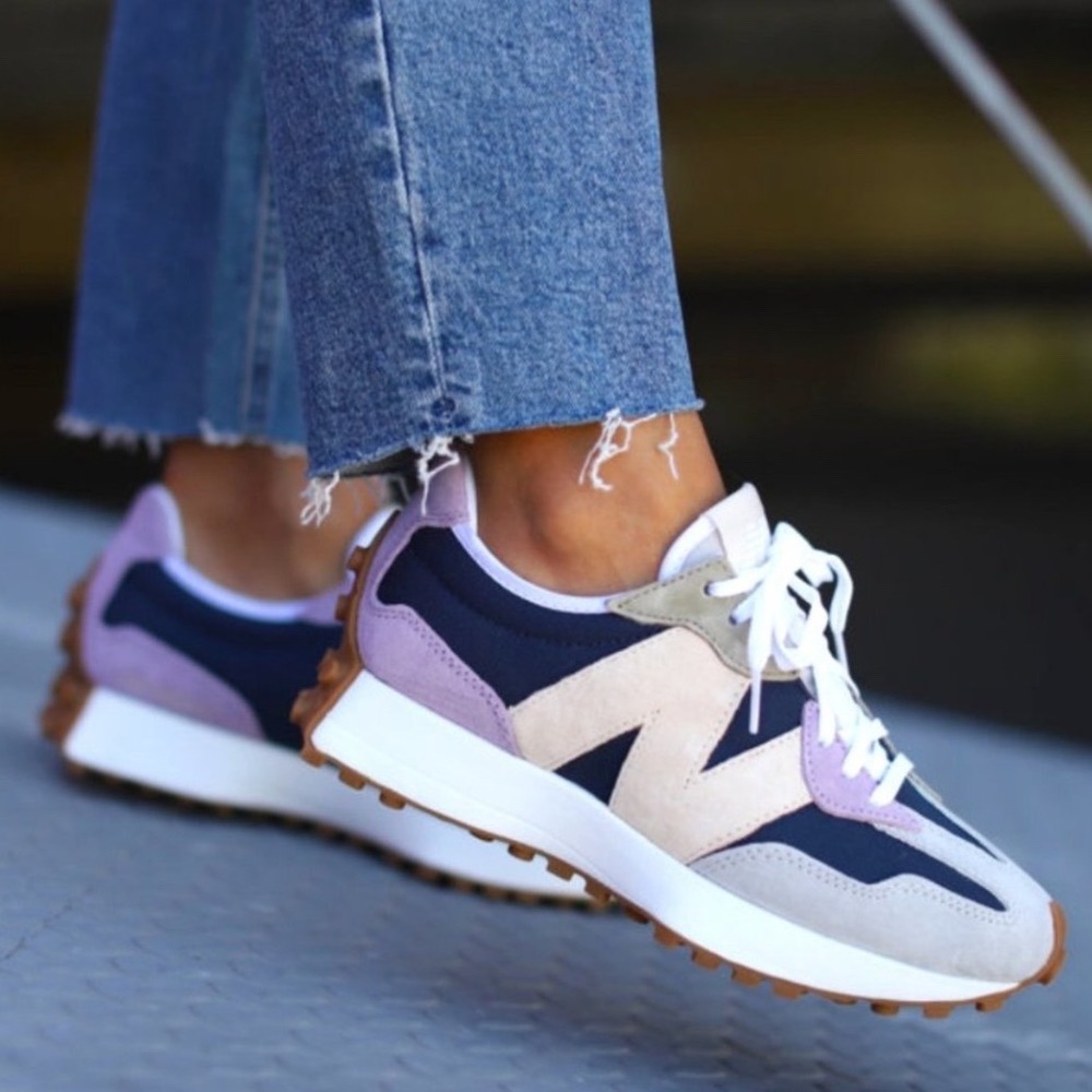 New Balance 327 Navy Lavender Grey Suede Sneakers WS327KB Multi Color 9W | 7.5M